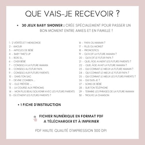 Pack De Jeu Pour Fête Prénatale Rose Et Doré – Maman Ou Papa (25 Cartes) – Devinez Quel