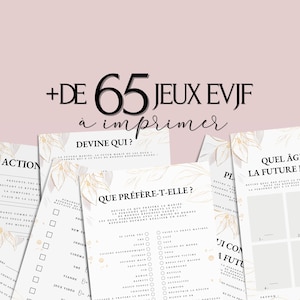 Jeux Evjf à imprimer - Pack de +65 Jeux Evjf imprimable - Gages pour Evjf - Activités Evjf - Animation Evjf en Français - Cartes EVJF
