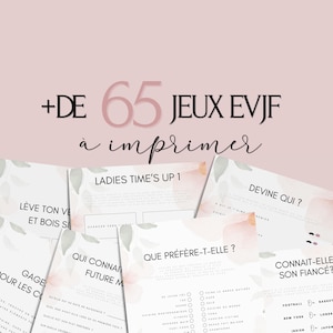 Jeux Evjf à imprimer - Pack de +65 Jeux Evjf imprimable - Gages pour Evjf - Activités Evjf - Animation Evjf en Français - Cartes EVJF