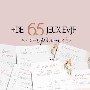 Jeux Evjf à imprimer - Pack de +65 Jeux Evjf imprimable - Gages pour Evjf - Activités Evjf - Animation Evjf en Français - Cartes EVJF