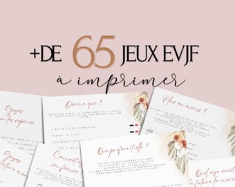 Jeux Evjf à imprimer - Pack de +65 Jeux Evjf imprimable - Gages pour Evjf - Activités Evjf - Animation Evjf en Français - Cartes EVJF