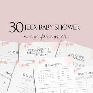 Jeux Baby Shower à imprimer - 30 Jeux Fête Prénatale - Pack Activités Baby Shower en français - Prédiction Bébé Français