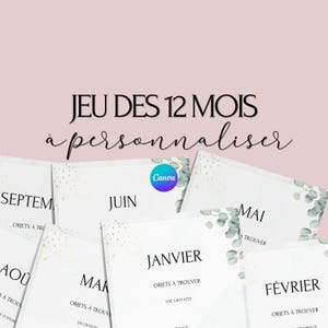 Aanpasbaar 12-maandenspel - Ideale activiteit voor een bruiloft - Franse bruiloftsspellen - Bruiloftstafelentertainment - Bruiloftsspellen