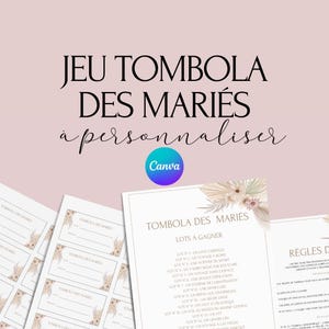 Jeu tombola des mariés - Activité idéale pour un mariage - Loterie mariage - Jeux mariage Français -   Idée cadeau tombola mariage - EVJF