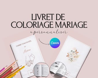 Set de table mariage imprimable | Coloriage et feuille d'activités pour enfants : labyrinthe, recherche de mots, mots croisés