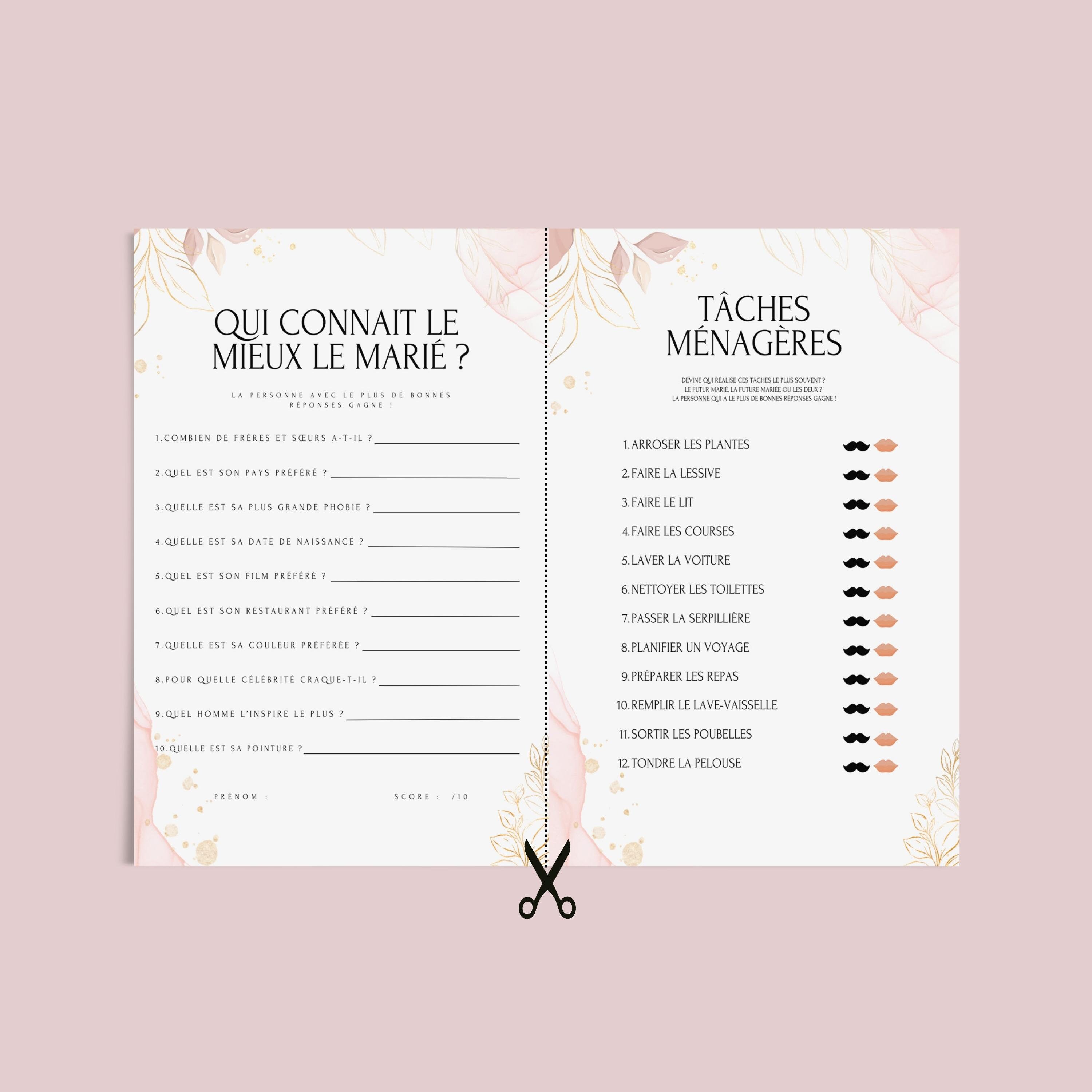 Jeu Mariage Français - 50 Cartes Quiz Des Mariés + Défis Photo Pour Animation