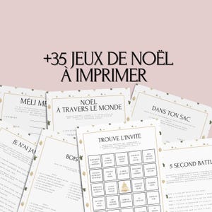 Jeux de Noël à imprimer pour adulte - Activités Noël - Carte de jeux pour Noël - Jeux Noël en Français - Jeux de Noël entre collègues