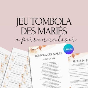 Wedding Raffle Game - Ideal Activity for a Wedding - Wedding Lottery - French Wedding Games - Wedding Raffle Gift Idea - EVJF