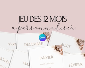 Customizable 12 Months Game - Ideal Activity for a Wedding - French Wedding Games - Wedding Table Entertainment - Wedding Games