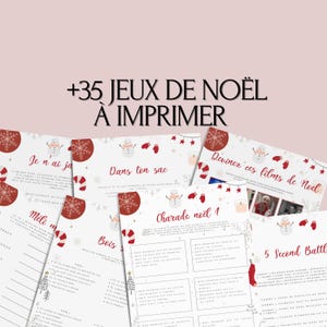 Jogos de Natal para imprimir para adultos - Atividades de Natal - Cartões de jogos de Natal - Jogos de Natal em francês - Jogos de Natal para colegas