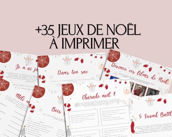 Printable Christmas games for adults - Christmas activities - Christmas game cards - Christmas games in French - Christmas games for colleagues