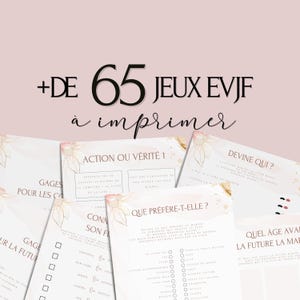 Jeux Evjf à imprimer - Pack de +65 Jeux Evjf imprimable - Gages pour Evjf - Activités Evjf - Animation Evjf en Français - Cartes EVJF