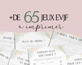 Jeux Evjf à imprimer - Pack de +65 Jeux Evjf imprimable - Gages pour Evjf - Activités Evjf - Animation Evjf en Français - Cartes EVJF