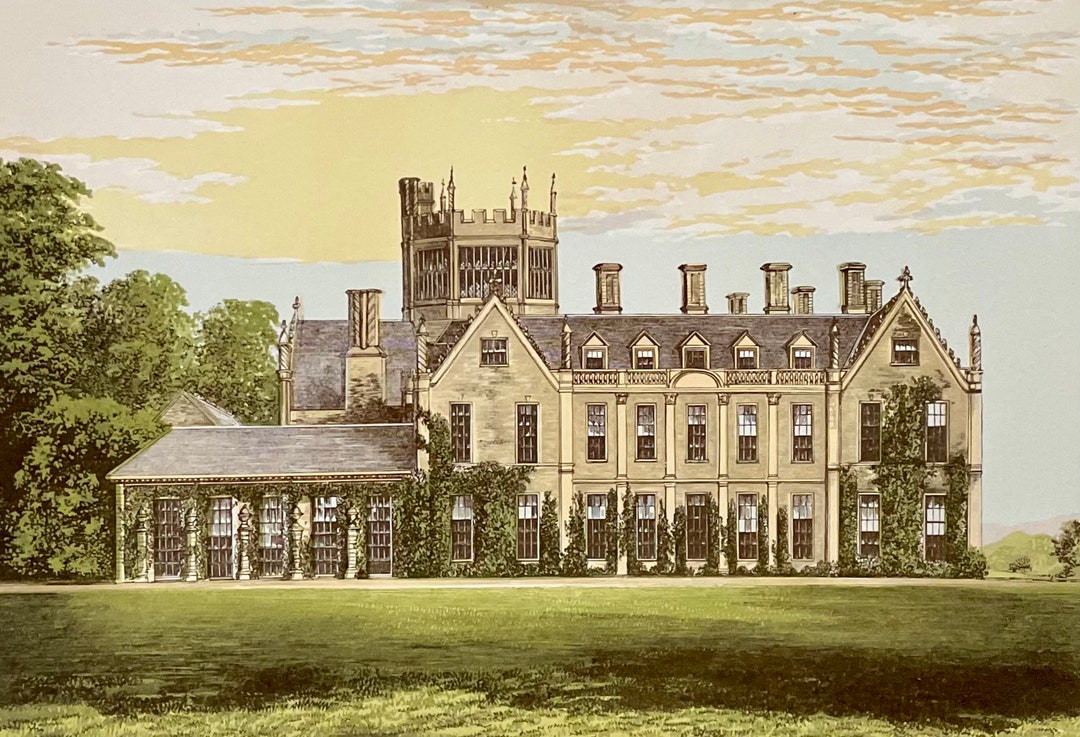 Melbury House Dorsetshire England Framable Antique Chromolithograph melbury-house-dorsetshire-england-framable-antique-chromolithograph