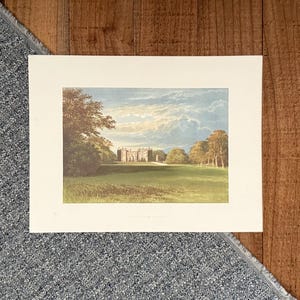 1878 Chillingham Castle Print: Antique English Landscape Lithograph