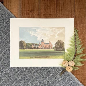 1878 Hemsted Park Lithograph: Antique English Estate Print