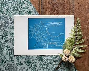 1916 Garden Blueprint: Special Color Border, Framable Landscape Design