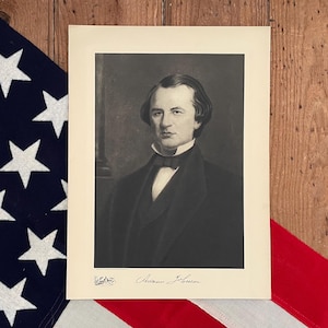 1912 Andrew Johnson Print! Official Presidential White House Portrait! B & W Gravure Print! Gift for US History Lover! Americana Decor!