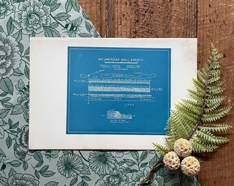 1916 American Wall Garden Blueprint: Vintage Landscape Architecture Print
