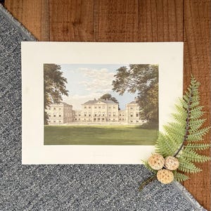 1878 Nuneham Park Lithograph: Antique English Landscape Print