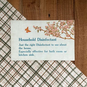 Household Disinfectant Sign! General Store Advertising Display Sign! Vintage Retail Apothecary Signage! Merchandising Wall Hanging!