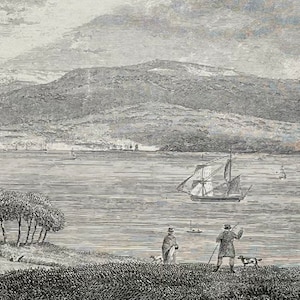 1880 River Dee Landscape Print: Antique English Countryside Engraving