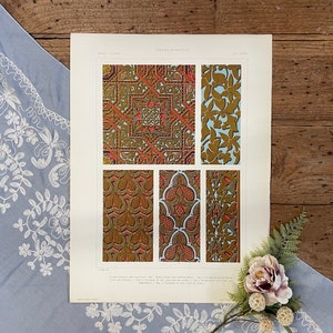 1925 Alhambra Architecture Print: Arabo Moresco Ornamental Panels