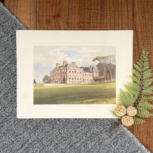 1878 Pynes House Print: Antique English Landscape Lithograph