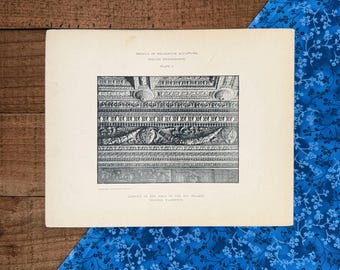 Antique Florentine Cornice Print: Italian Renaissance Architecture