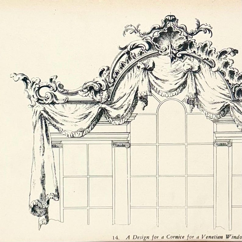 Cornices Rococo Chippendale Cornice Print: 1949 Rococo Furniture Design - Etsy