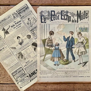 1916 Le Petit Echo de la Mode Cover: French Fashion Plate, Parisian Decor