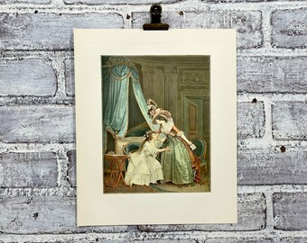 L’Indiscrétion Illustrated Plate! French Offset Lithography Print! Gallery Wall!
