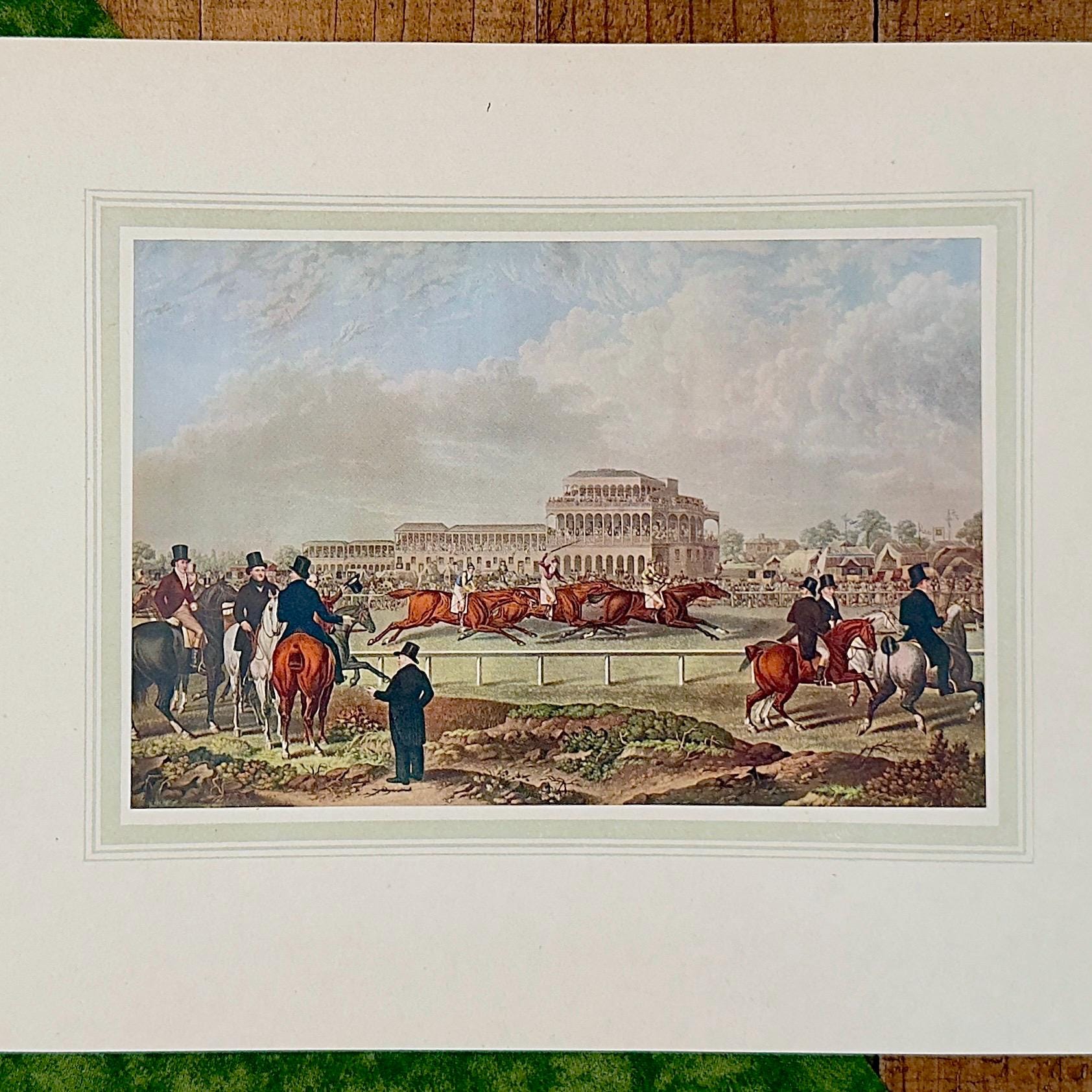 Antique English Horse Racing Print, Newton Races, Equestrian Sporting ...