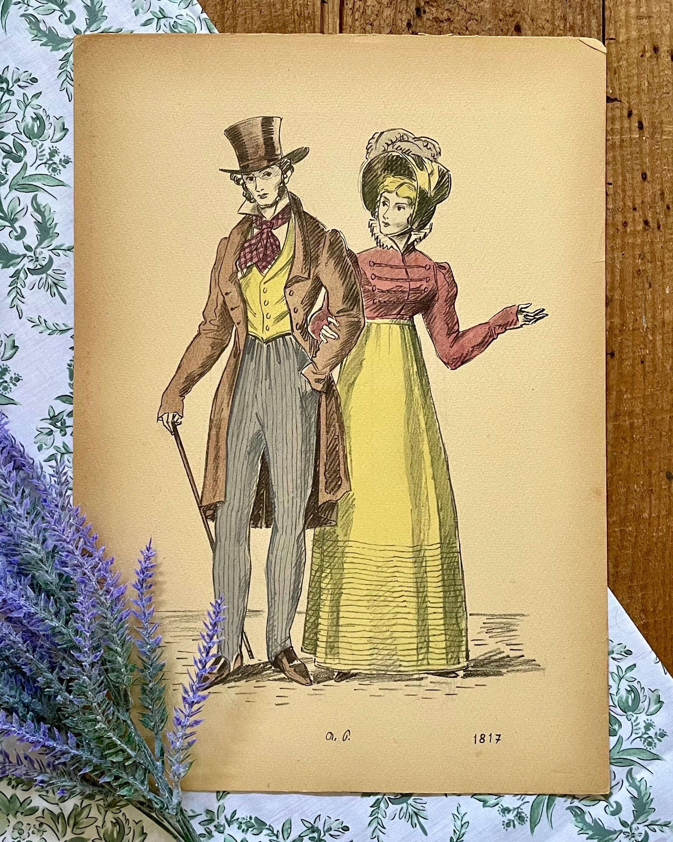 1817 Regency Fashion Plate: Framable Antique Print - Etsy