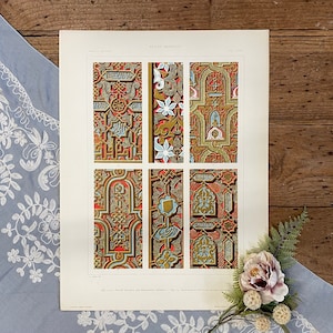 1925 Alhambra Architecture Print: Arabo Moresco Ornamental Gallery Wall Art