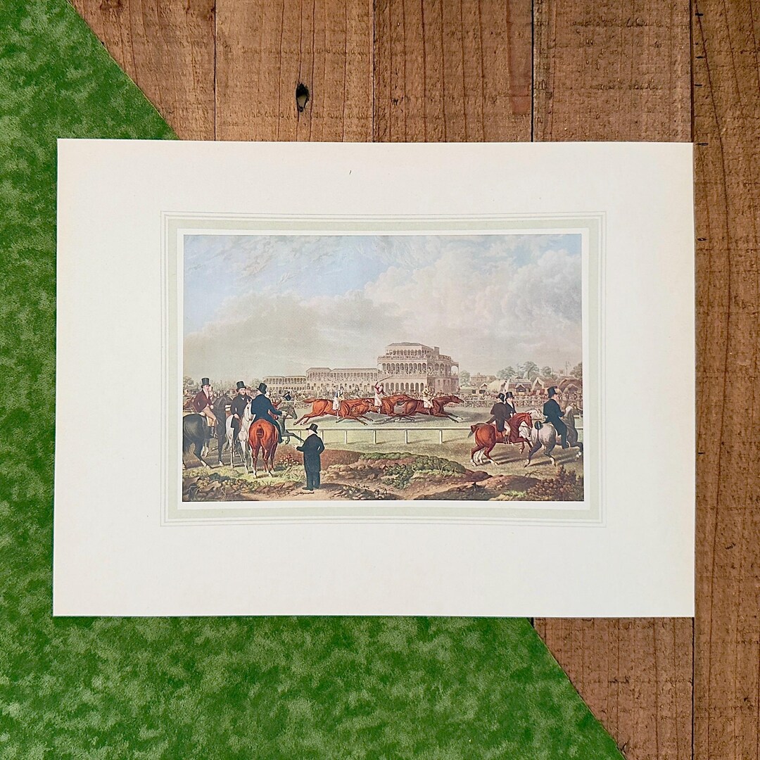 Antique English Horse Racing Print, Newton Races, Equestrian Sporting ...
