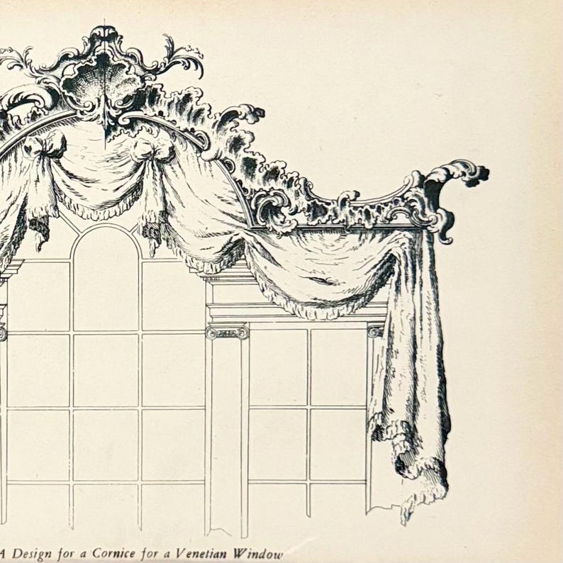 Cornices Rococo Chippendale Cornice Print: 1949 Rococo Furniture Design - Etsy