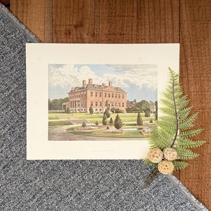 1878 Antique English Lithograph: Melton Constable, Thetford - Framable Architectural Print