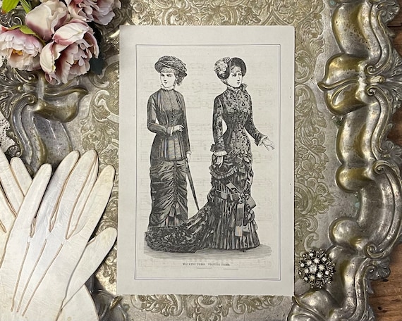 Gilded Age Walking Visiting Dress! 1880 Peterson's Woman's
