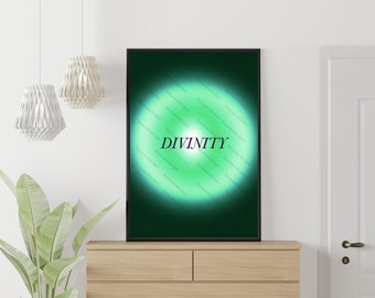 Turquoise Aura muurposter | Digitale download | Retrokunst | Hippe kunst | Aura-kunst | Y2K-esthetiek | Trendy kunst afdrukbaar | 8,5 x 11 inch