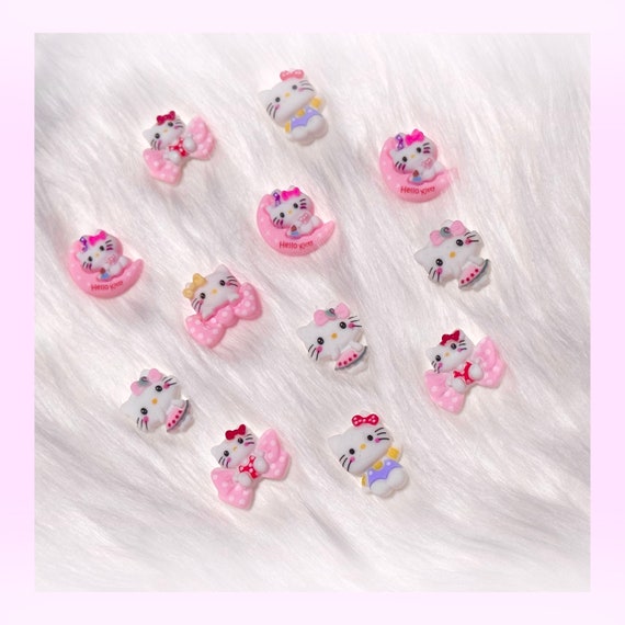25 Big Hello Kitty Resin Nail Charms | Assorted Hello Kitty Charms | Hello Kitty Decoden Cabochon Charms | Nail Charms | Kawaii Charms