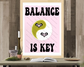 Positive Affirmation Poster | Digital Download | Trendy Poster | Trendy Wall Art | Groovy Art | Retro Art | Grainy | Y2K | 8.5 x 11 in