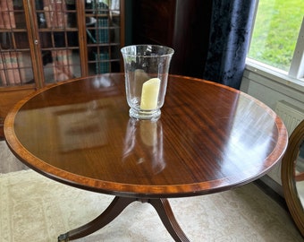 regency style mahogany tilt top cercular pedestal breakfast/ dining table