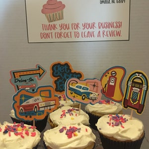 Route 66 Cupcake Toppers/Picks