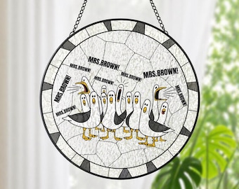 Personalized Seagulls Teacher Suncatcher, Funny Teacher Decor, Teacher Appreciation Gift, Funny Personalized Teacher Window Ornament