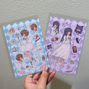 Juego de pegatinas originales de Cardcaptor Sakura, bonitas pegatinas de anime Gacha, pegatinas de PVC con tarjeta de respaldo para coleccionistas
