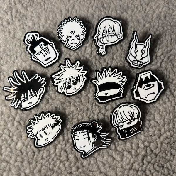 Jujutsu anime chibi head hard enamel pin