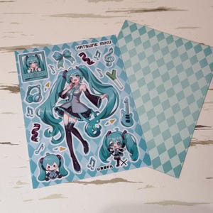 Hatsune Miku Sticker Pack: Original PVC Stickers (4x6 inches) Miku-Light Blue
