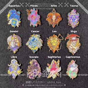 original designed 12 zodiac signs hard enamel pin