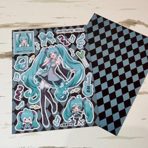 Hatsune Miku Sticker Pack: Original PVC Stickers (4x6 inches) Miku-Black